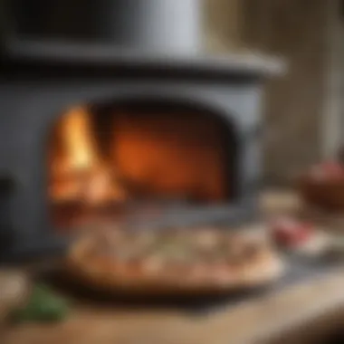 Pizza Baking in Wood Stove