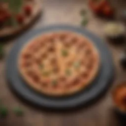 A beautifully crafted baking stone showcasing its texture and design