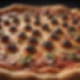 A vibrant pizza topped with exotic ingredients showcasing culinary creativity.