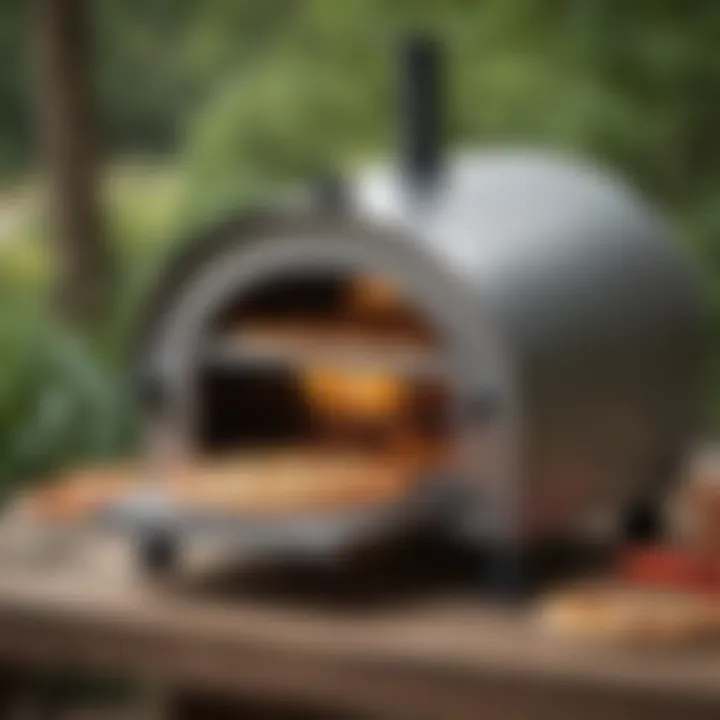 Portable outdoor pizza oven for on-the-go cooking