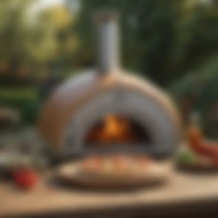 Portable pizza oven with fresh ingredients