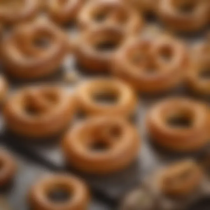 A selection of popular soft pretzel brands displayed on a vibrant table