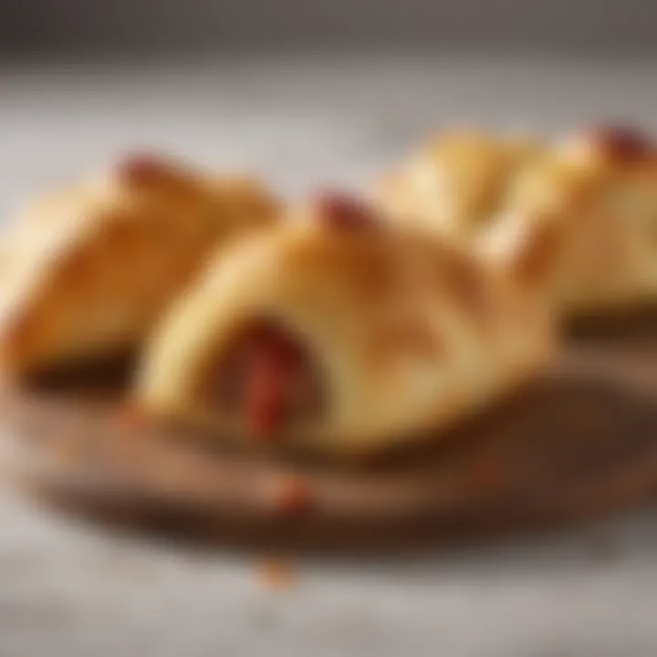 Artistic presentation of puff pastry hot pockets