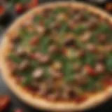 Mediterranean Fusion: Italian Sausage Pizza with Roasted Peppers and Arugula Italian Sausage Pizza with Roasted Peppers and Arugula