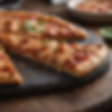 Close-up of crispy crust on rockcrok pizza stone