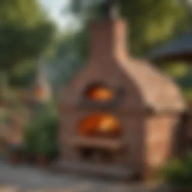 Rustic brick pizza oven in a cozy outdoor setting