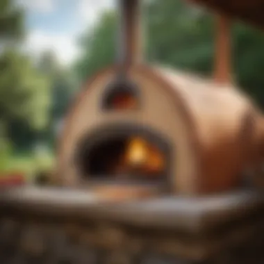 Outdoor pizza oven with rustic charm