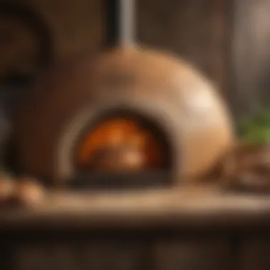 Aroma-infused Rustic Clay Oven Rustic clay oven emitting aromatic bread essence
