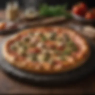 Rustic pizza stone for authentic grilling experience