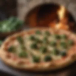 Delightful Chicken Broccoli Pizza on a Rustic Stone Oven