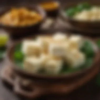 Luscious Paneer Cubes Creamy cubes of freshly made paneer cheese