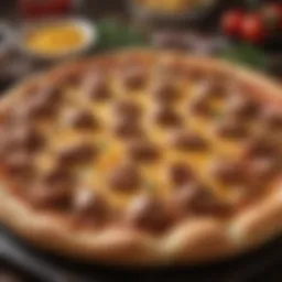 Deliciously topped sausage breakfast pizza