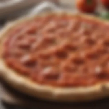 Rich and savory tomato sauce base on Costco's gluten-free pizza