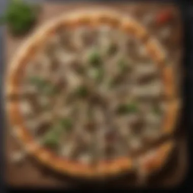 Savory Thin Crust Alfredo Pizza with Balsamic Reduction Savory thin crust Alfredo pizza drizzled with balsamic reduction