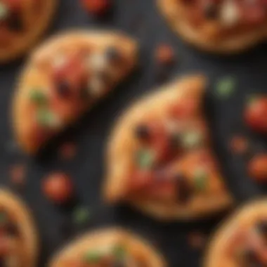 Savory Toppings on Croissant Pizza Crust Savory toppings on croissant pizza crust