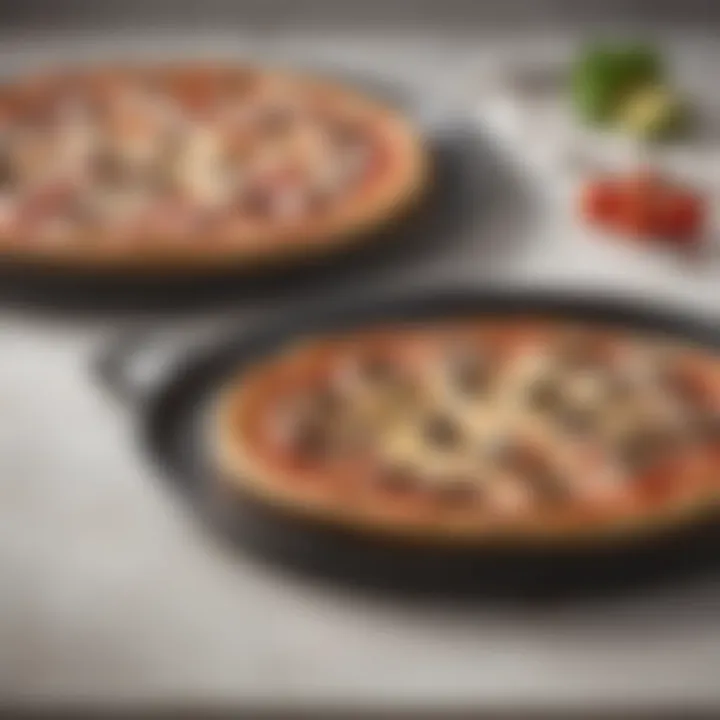 Comparison of traditional and modern pizza trays