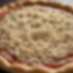 Delicate swirls of milky white cheese on pizza