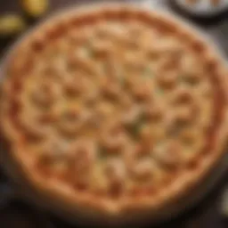 Exquisite shrimp delicacy on a golden crust