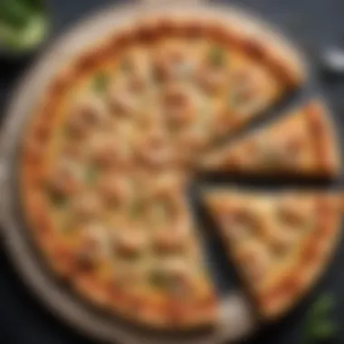 Irresistible Shrimp Scampi Pizza Slice Mouthwatering shrimp scampi pizza slice ready to be devoured