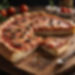 A traditional Sicilian pizza showcasing its thick crust and vibrant toppings.