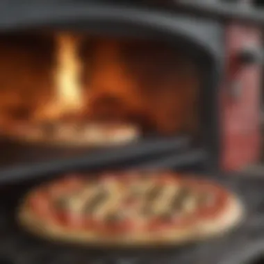 Sizzling Hot Pizza Emerging from Oven