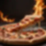 Sizzling hot slice of New York pizza