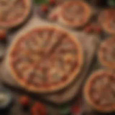 Cultural Gathering Featuring Slabs Pizza A vibrant, cultural gathering centered around slabs pizza, illustrating its social significance within a community.