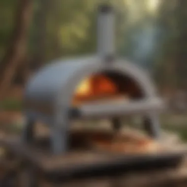 Sleek and efficient portable pizza oven for outdoor use