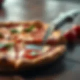 Elegantly designed Slice of Love pizza cutter resting on a wooden surface