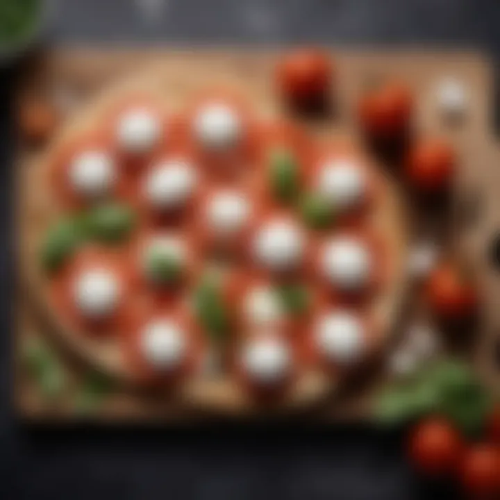 Sliced fresh buffalo mozzarella and vibrant red tomato slices arranged on a wooden board