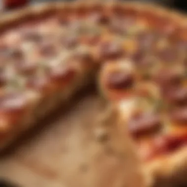 Revelatory Cross-Section of Homemade Pizza Sliced homemade pizza revealing mouth-watering layers