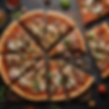 Diverse Irish-Inspired Pizza Slices An array of unique pizza slices showcasing diverse Irish-inspired toppings.