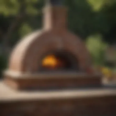 An elegant design of a traditional pizza oven showcasing brickwork