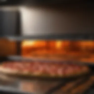 Unique Heat Distribution Inside the Oven A close-up of the interior of a bar style pizza oven demonstrating its unique heat distribution.