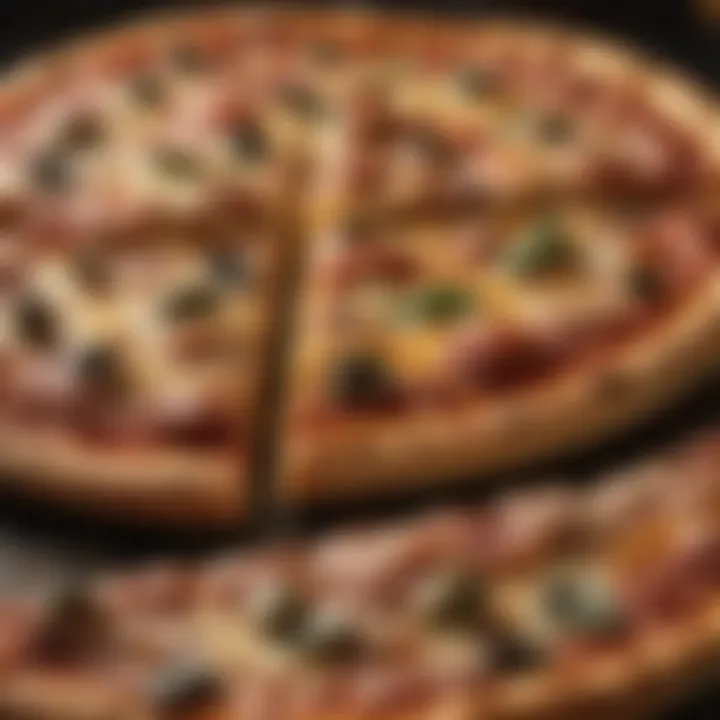 An array of perfectly cooked pizzas emanating an irresistible aroma from the oven.
