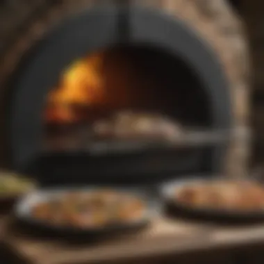 Culinary Delights from a Wood Fired Oven An array of tantalizing dishes cooked in a wood fired oven, showcasing culinary versatility