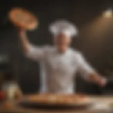 Pizza Chef Tossing Dough in Air