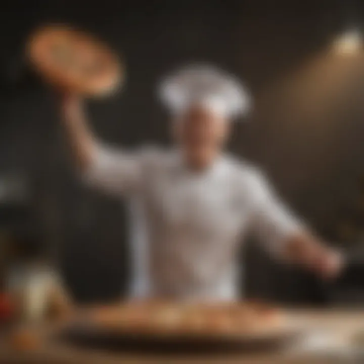 Pizza Chef Tossing Dough in Air