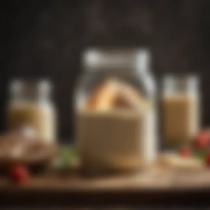 Sourdough starter in glass jar