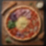 Close-up of keto pizza crust ingredients arranged on a wooden board