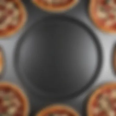 A well-maintained metal pizza baking pan with a shiny surface, symbolizing care.