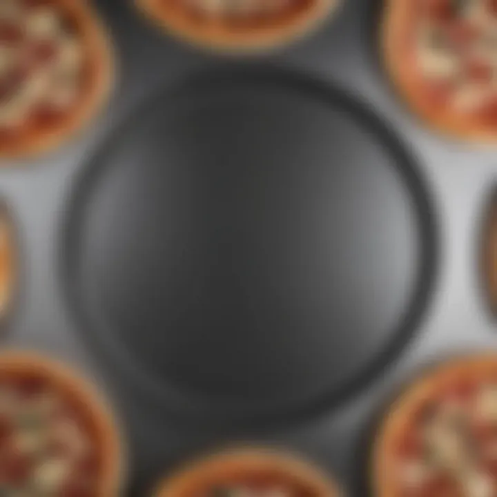 A well-maintained metal pizza baking pan with a shiny surface, symbolizing care.