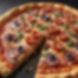 A gourmet pizza with fresh toppings