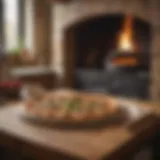 A beautifully crafted pizza stone in a rustic kitchen setting