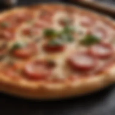 Perfect Pizza Transfer Close-up of a pizza being transferred with a paddle