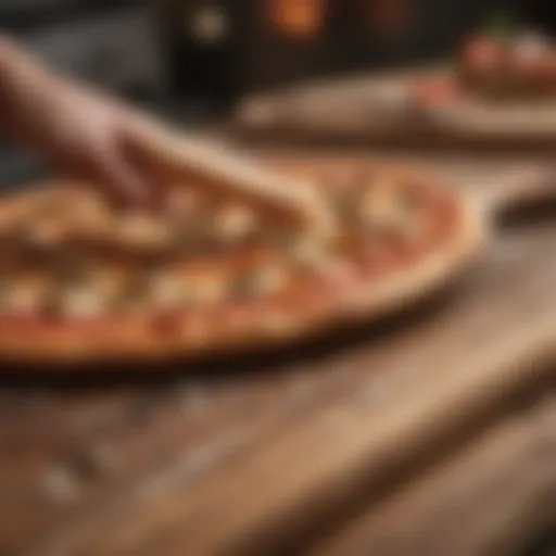 Elegant wooden pizza paddle showcasing craftsmanship