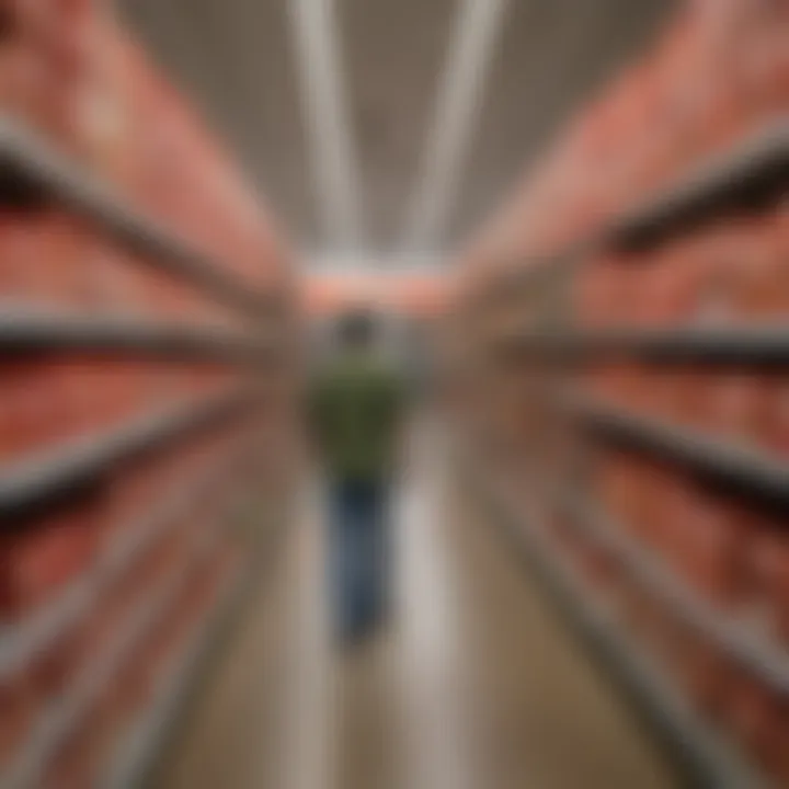 Shopping experience at Walmart, featuring pizza bags prominently displayed