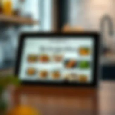 Digital Transformation A digital tablet displaying a curated recipe collection