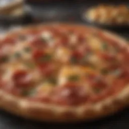 Freshly baked pizza with a crispy crust