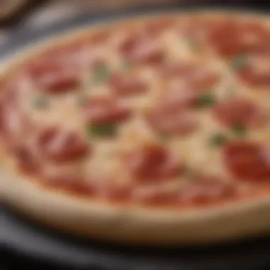 Close-up of the Pampered Chef pizza stone showcasing its texture and craftsmanship.